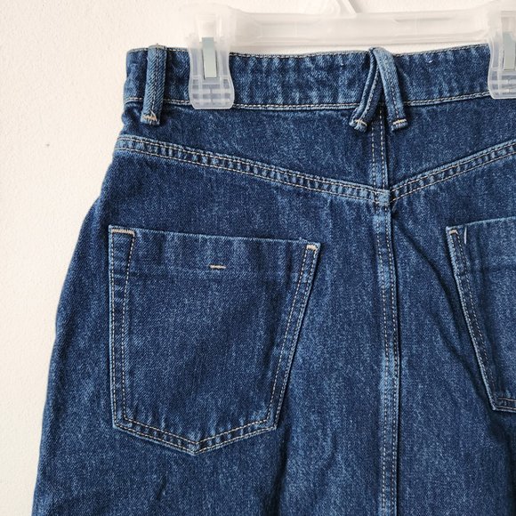 NWT ZARA Dark Blue Denim Midi Skirt - Picture 7 of 9